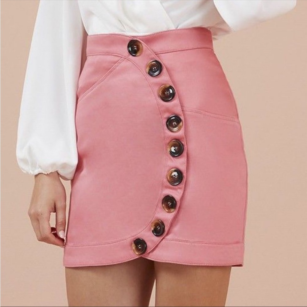Finders Keepers - Button Coral Skirt